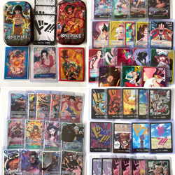 165+ One Piece TCG Lot Holo Foil SR Super Rare R Leader ST Don Card Tins Sleeves - Image 1