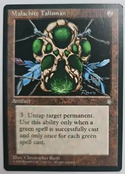 MTG Magic The Gathering Card Malachite Talisman Artifact Ice Age 1995 - Image 1