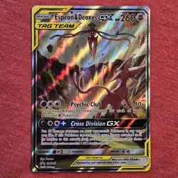 Pokemon Sun Moon: Espeon & Deoxys GX SM240 Holo Foil Promo - LP/NM - Image 1