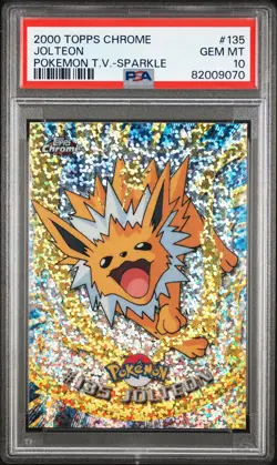 2000 TOPPS CHROME POKEMON T.V. SPARKLE #135 JOLTEON PSA 10 - Image 1