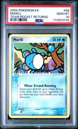 2004 POKEMON EX TEAM ROCKET RETURNS #68 MARILL PSA 10 - Image 1