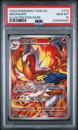 INFERNAPE #173 PSA 10 2024 Twilight Masquerade Illus Rare Pokemon GEM MINT - Image 1