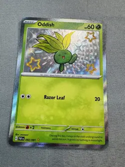 2024 Near Mint Pokemon Oddish 092/091 Sv: Paldean Fates - Baby Shiny Rare - Image 3