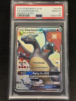 Pokemon TCG Charizard GX SV49/SV94 Hidden Fates Shiny Vault PSA 10 Gem MT - Image 1