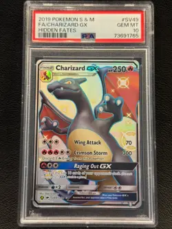 Pokemon TCG Charizard GX SV49/SV94 Hidden Fates Shiny Vault PSA 10 Gem MT - Image 2