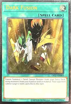 Dark Fusion OP27-EN003 Ultimate Rare Near Mint Yugioh - Image 1
