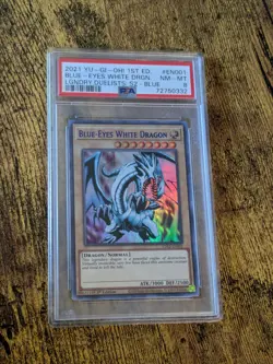 Yugioh Blue-Eyes White Dragon LDS2-EN001 Ultra Rare Blue Text PSA 8 NM-MT - Image 1