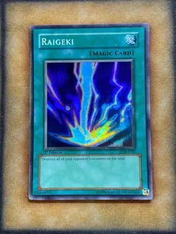 Yugioh Raigeki LOB-E042 Super Rare 1st Ed EUROPEAN VLP - Image 1