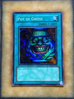 Yugioh Pot of Greed DB1-EN134 Super Rare NM - Image 1