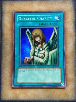 Yugioh Graceful Charity SDP-040 Super Rare 1st Ed LP - Image 1