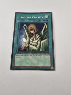 Yugioh Graceful Charity SDP-040 Super Rare 1st Ed LP - Image 2