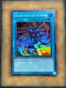 Yugioh Dedication through Light and Darkness IOC-EN095 Super Rare 25th NM - Image 1