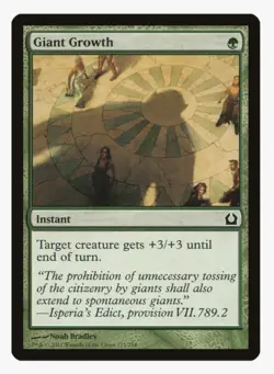 Giant Growth #125 Return to Ravnica (RTR) Magic Card in Protective Sleeve - Image 1