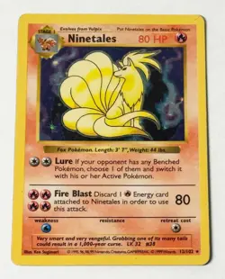 ERROR CARD Ninetales 12/102 Base Set Holo Rare BLACK FLAME Pokemon TCG (MP) - Image 1