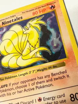 ERROR CARD Ninetales 12/102 Base Set Holo Rare BLACK FLAME Pokemon TCG (MP) - Image 3