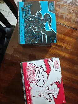 Pokemon Center Black Bolt & White Flare Elite Trainer Box ETB Set in hand - Image 1