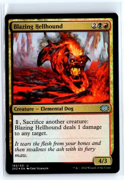 FOIL Blazing Hellhound Double Masters 2022 - MTG Magic the Gathering Card - Image 1