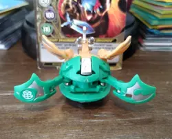 Bakugan Subterra/Ventus Mercury Dragonoid Tan/Green Mechtanium Surge W/ Card! - Image 3