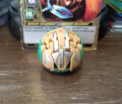 Bakugan Subterra/Ventus Mercury Dragonoid Tan/Green Mechtanium Surge W/ Card! - Image 4