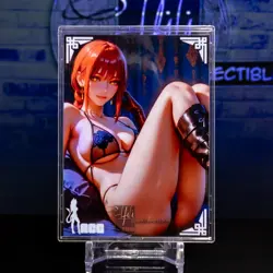 Makima Waifu Trading Card ACG-AVL Goddess Holo Foil No. 004 Anime Manga Art CSM - Image 1