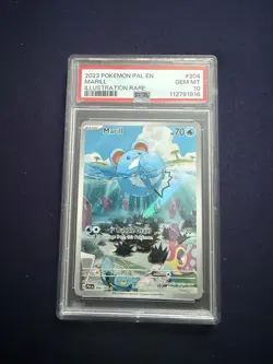 Pokemon Marill TCG Illustration Rare Card 204/193 Paldea Evolved PSA 10 - Image 1