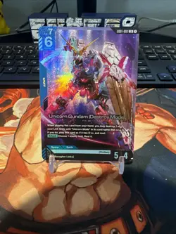 GUNDAM CARD GAME UNICORN GUNDAM (DESTROY MODE) GD01-002 LR FOIL NEWTYPE RISING - Image 1