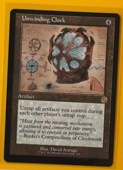 1x Unwinding Clock - Schematic Retro Frame NM Eng MTG - Brother's War - Image 1