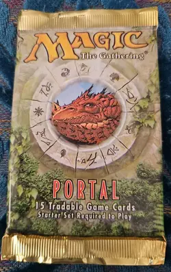 MTG PORTAL BOOSTER PACK DRAGON ICON LOGO 1997 Magic The Gathering Factory sealed - Image 1
