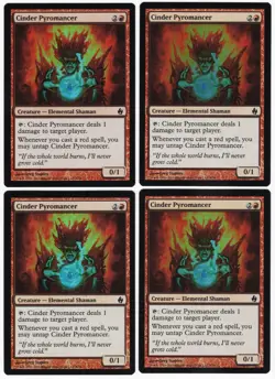 Cinder Pyromancer x4 4x 2010 Premium Deck Series Fire & Lightning FOIL MTG NM A1 - Image 1