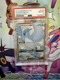 2019 Pokemon Sun & Moon Hidden Fates ARTICUNO FULL ART GX #SV54 PSA 10 GEM MINT! - Image 1