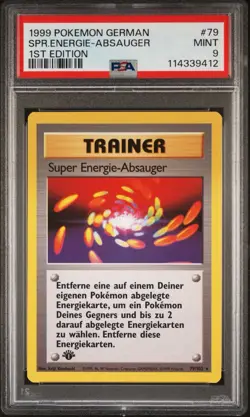 1999 Pokemon GERMAN 1st Edition Base Set Super Energie-Absauger 79/102 PSA 9 - Image 1