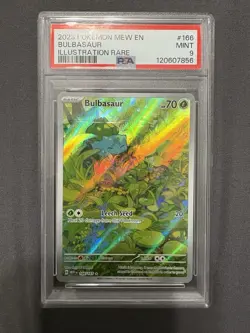Bulbasaur SV 151 166/165 Illustration Rare EN-Mew #166 Pokemon Card PSA 9 MINT - Image 1