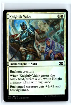 FOIL Knightly Valor Double Masters 2022 - MTG Magic the Gathering Card - Image 1