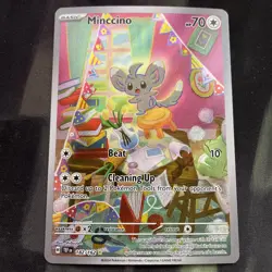Minccino 182/162 Sv05: Temporal Forces Holo Pokemon Card Full Art Normal Type - Image 1