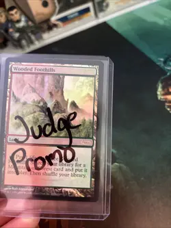 MTG Magic the Gathering Wooded Foothills Judge Promo Foil Card NM Condition - Image 3