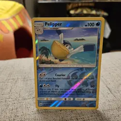 Pelipper Pokemon TCG Sun & Moon Base Set Reverse Holo Uncommon Card #38/149 - Image 1