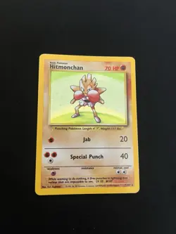 Hitmonchan 7/102 PL Holo Rare Base Set Pokemon Card Vintage 1999 WOTC - Image 1