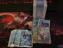 Gundam Card Game Deck Box & Sleeve Lot EXBP-002, EXRP - 002, ZEON Gundam Sleeves - Image 1