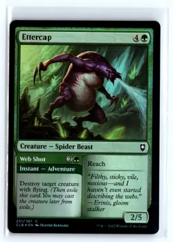 FOIL Ettercap // Web Shot Baldur's Gate Common - MTG Magic the Gathering Card - Image 1
