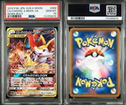 PSA 10 Pokemon Card Charizard & Braixen GX 068/064 SM11a Remix Bout 2019 Japan - Image 1
