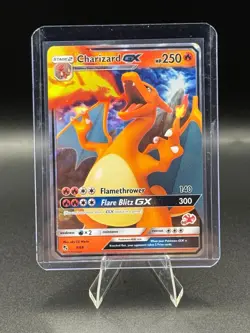 Pokemon Charizard GX Card Flamethrower Flare Blitz GX 250 HP - Image 1
