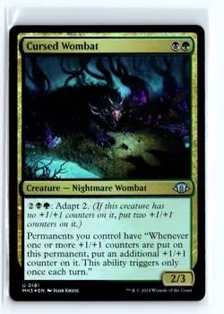 FOIL Cursed Wombat Modern Horizons 3 Uncommon - MTG Magic the Gathering Card - Image 1