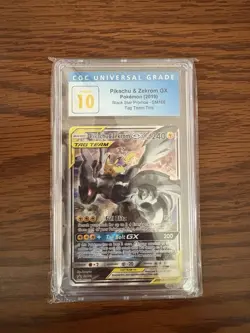 Pokemon Pikachu & Zekrom GX Tag Team Tin Full Art Promo SM168 CGC 10 Pristine - Image 1