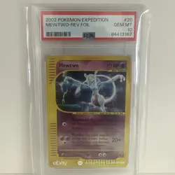 2002 Pokemon Expedition Mewtwo Reverse Holo 20/165 PSA 10 - Image 1