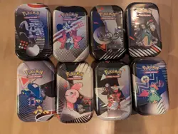 Pokemon Black Bolt & White Flare Empty Mini Tins - Full Set of 8 Artwork - Image 1