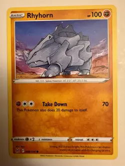 Rhyhorn 089/196 Swsh11: Lost Origin Regular Pokemon - Image 1