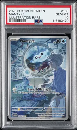 2023 POKEMON PAR EN-PARADOX RIFT ILLUSTRATION RARE #189 MANTYKE PSA 10 - Image 1