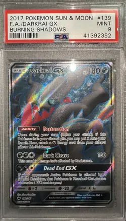 Pokemon PSA 9 Darkrai GX Full Art #139 Mint BURNING SHADOWS - Image 1