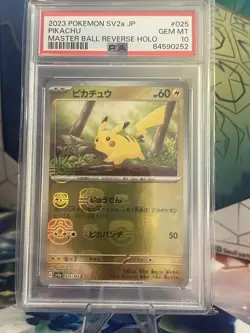 PSA 10 - 2023 Pokemon, SV2a JP, Masterball Ball, Pikachu-Reverse Holo - Image 1