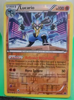 Lucario 64/99 Reverse Holo Rare Black & White Next Destinies Card 2012 LP/NM - Image 1